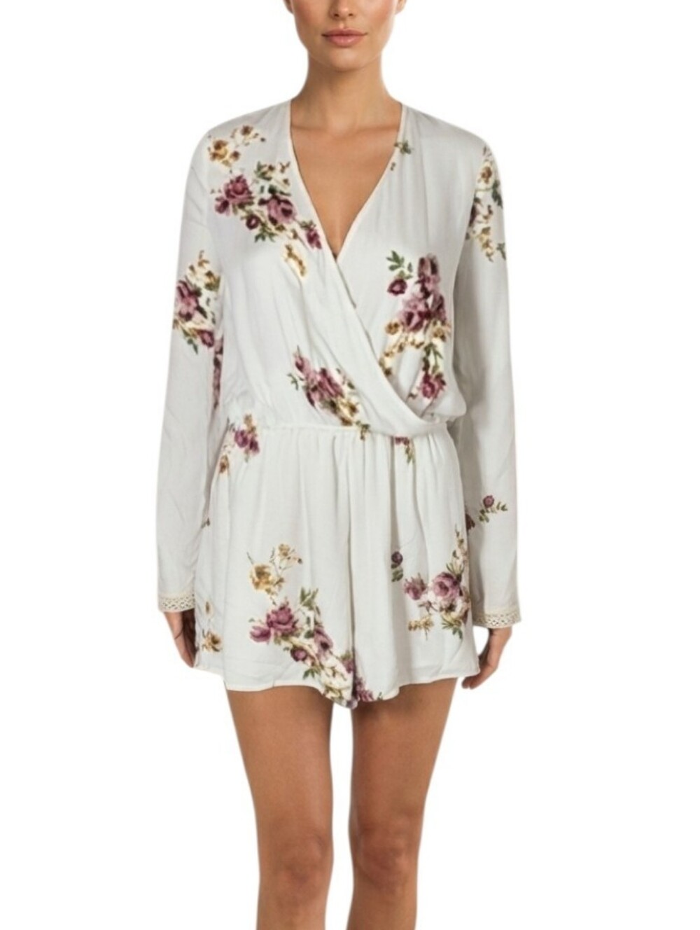 Lovestitch Long Sleeves Floral Bohemian Jumpsuit Women's Size L